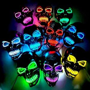 Skeleton LED Halloween Mask